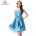 Grace Karin 2016 Damen Spaghetti Straps Bogen-Knoten dekoriert Himmel blau kurz Heimkehr Kleid 8 Größe US 2 ~ 16 GK001001-3